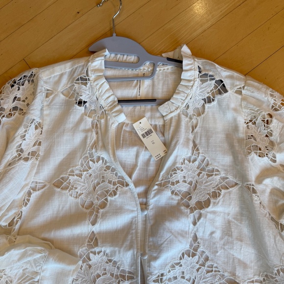 NEW Anthropologie Henley cutout blouse,XL, GP1522 - Picture 3 of 5